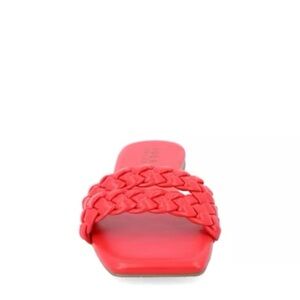 Journee Collection Red Braided Sandals